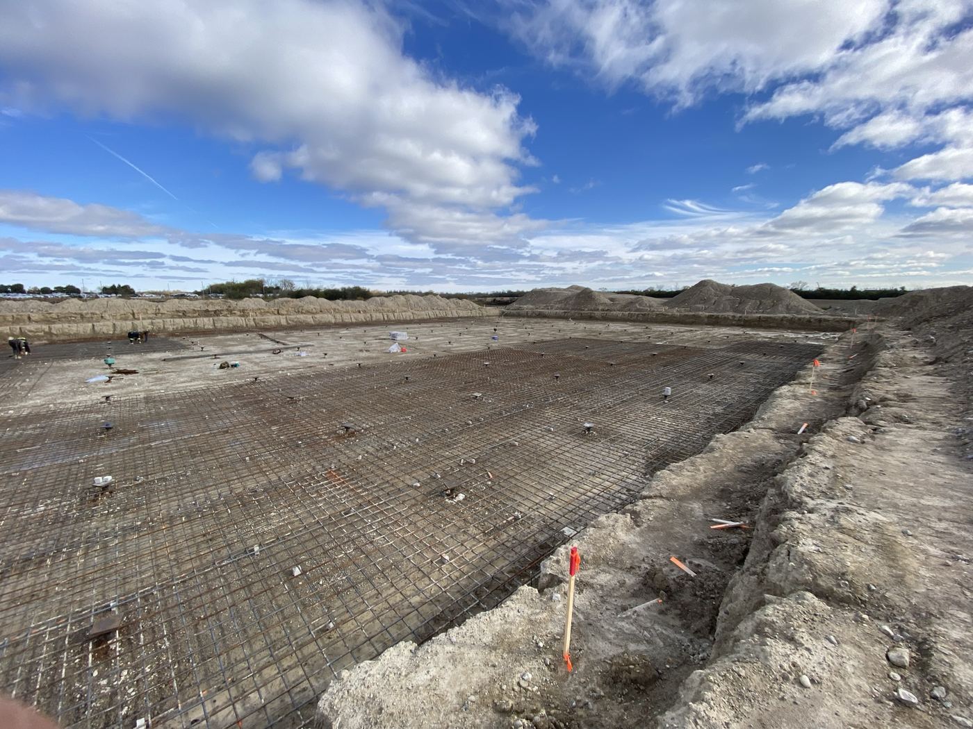 Foundation rebar mat ready for concrete pour